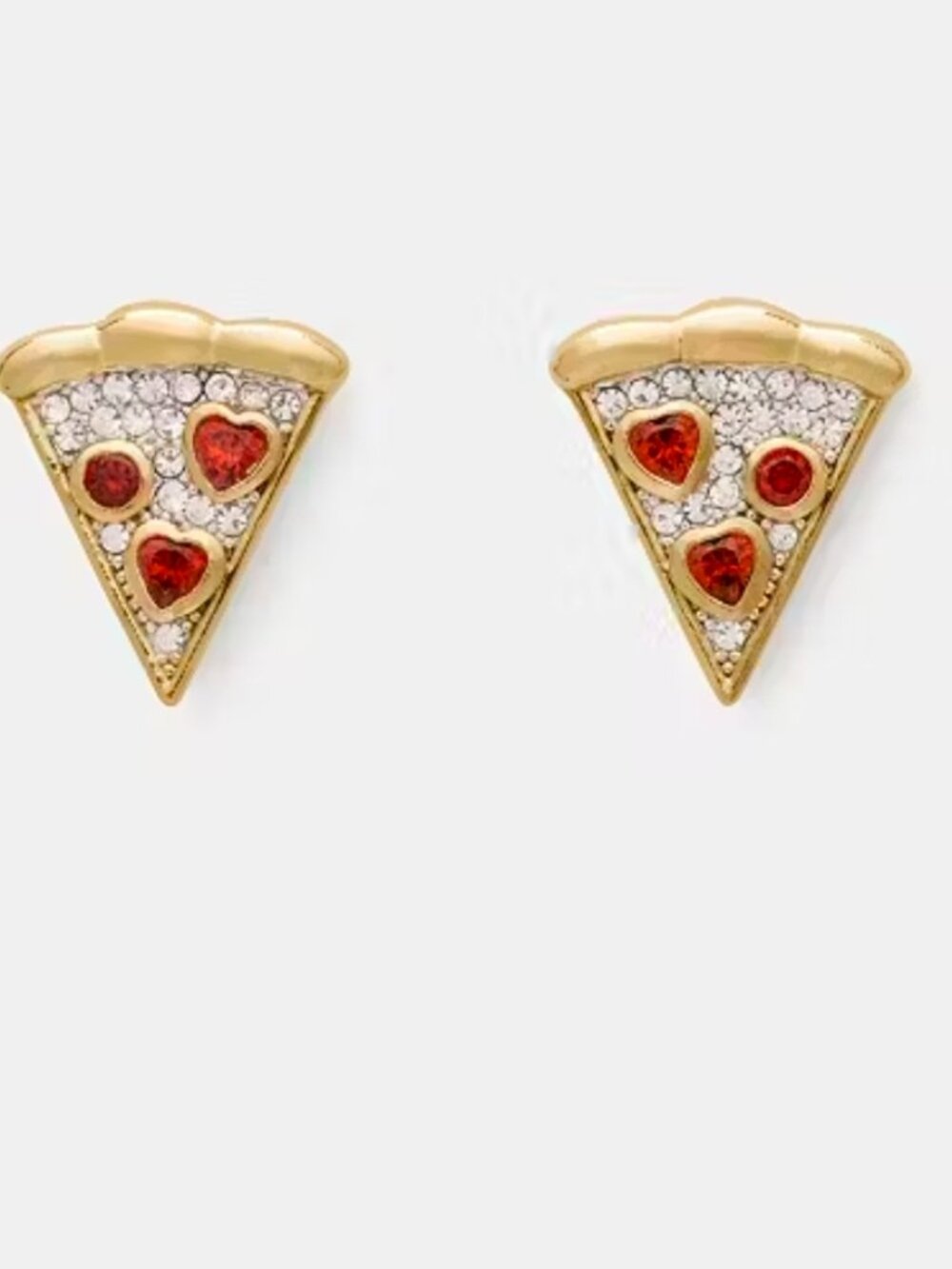 Kate Spade NEW New York Cubic Zirconia Pizza My Heart Stud Earrings